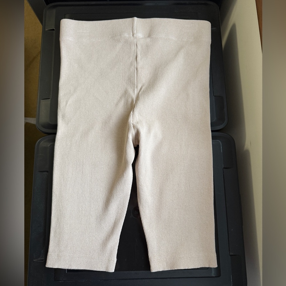 NEW TKEES Bike Cycling Shorts Taupe TKEES 4 size 12 14 Ribbed Cotton Stretch